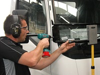 Ross installs a truck stone-guard